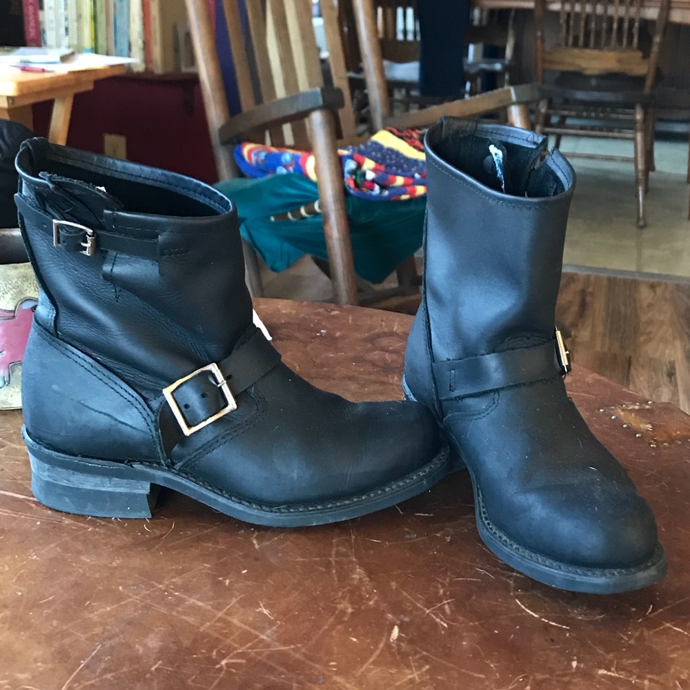 Frye Engineer Black Boots 7 Factory 2nds